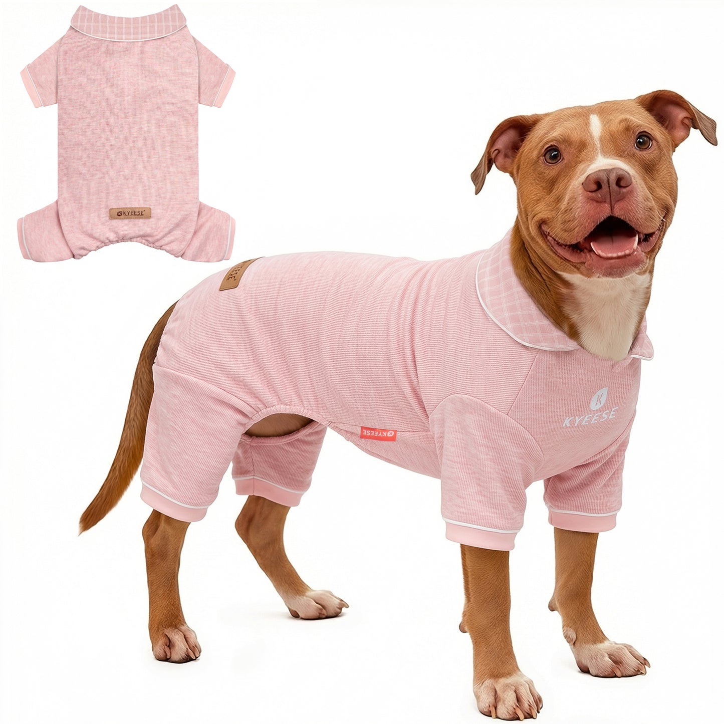 Ribbed Collared Thermal Dog Pajamas