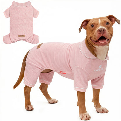 Ribbed Collared Thermal Dog Pajamas