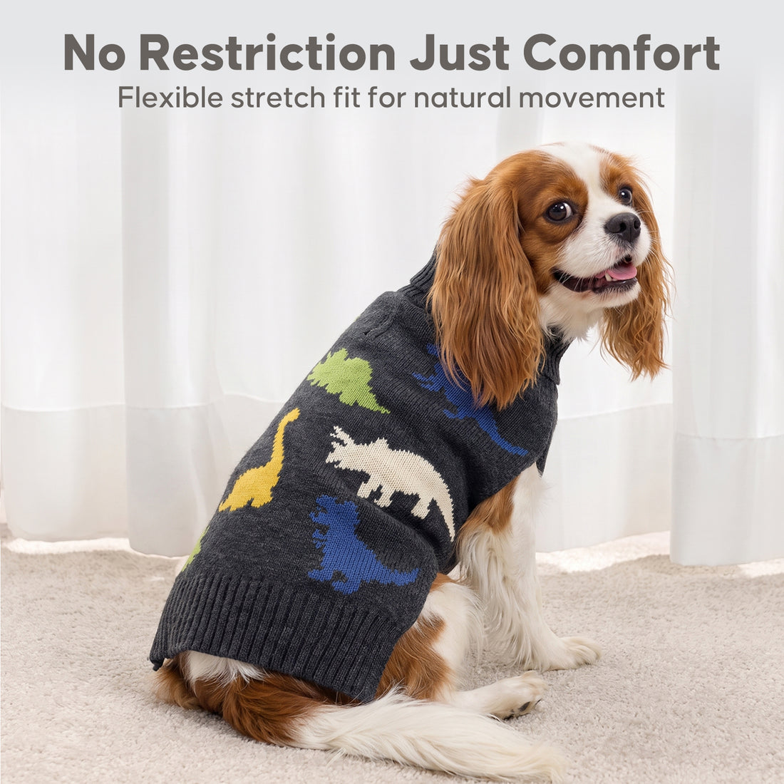Black Dinosaur Dog Pullover Sweater - gallery image 5
