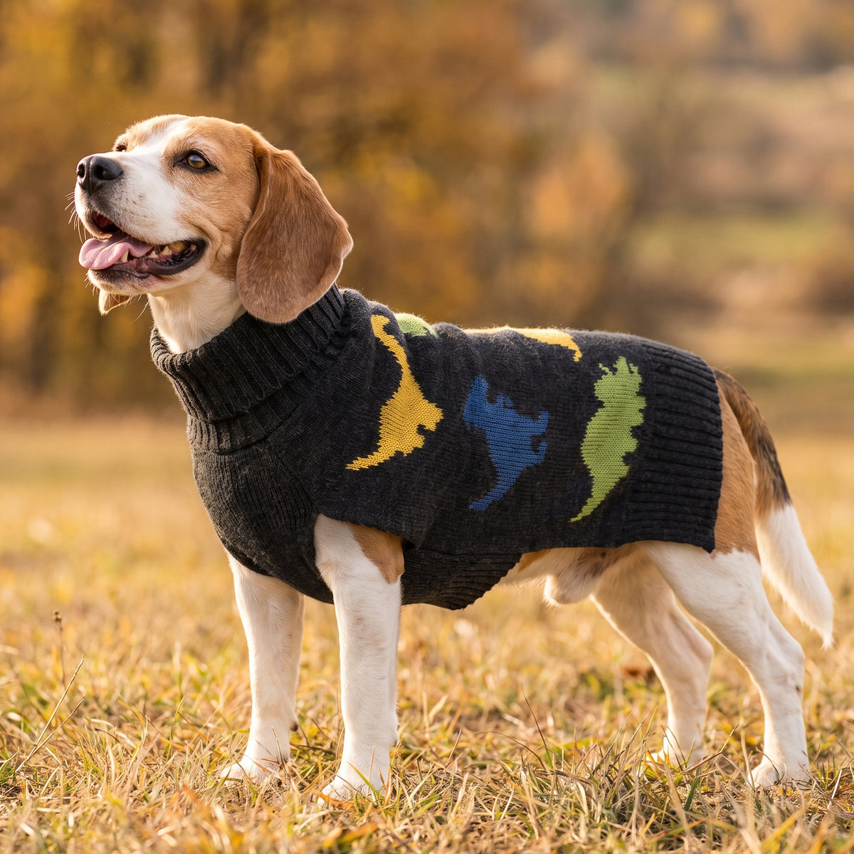 Black Dinosaur Dog Pullover Sweater - gallery image 6