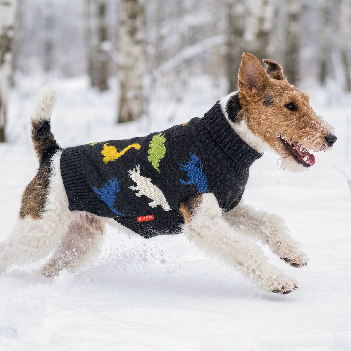 Black Dinosaur Dog Pullover Sweater - gallery image 7