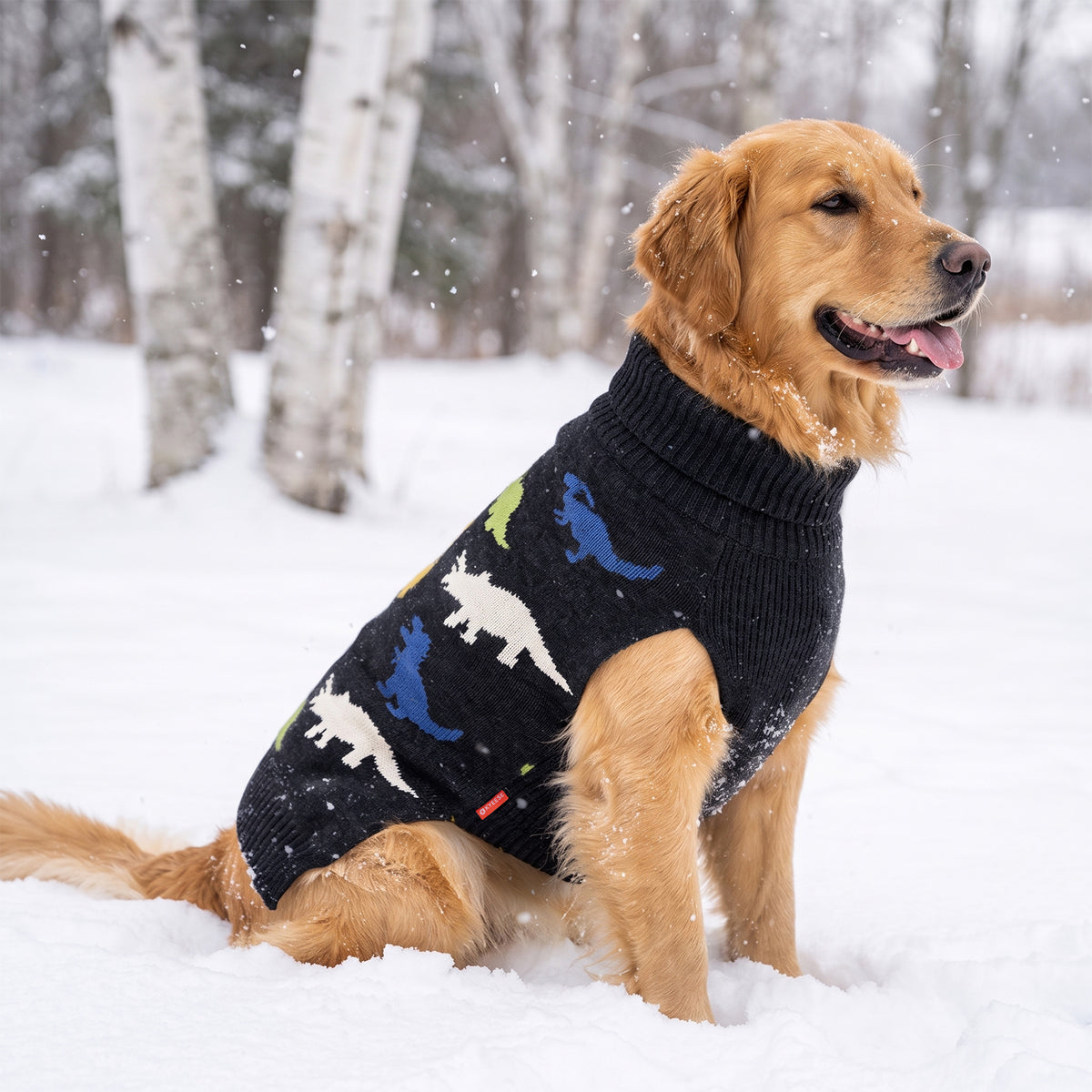 Black Dinosaur Dog Pullover Sweater - gallery image 8