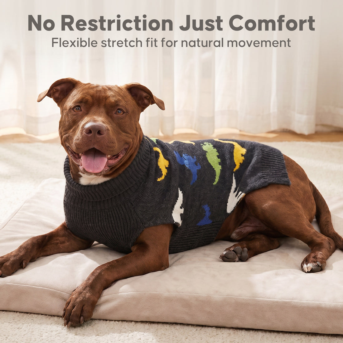 Black Dinosaur Dog Pullover Sweater - gallery image 9