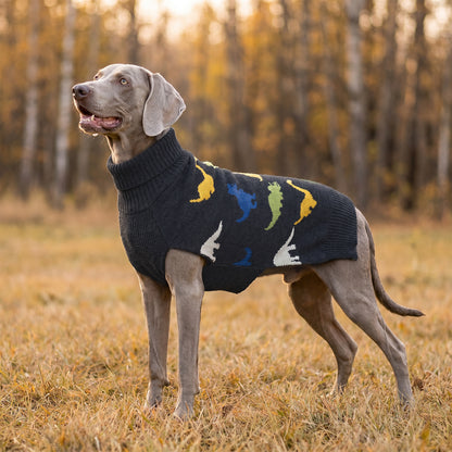 Black Dinosaur Dog Pullover Sweater - gallery image 10
