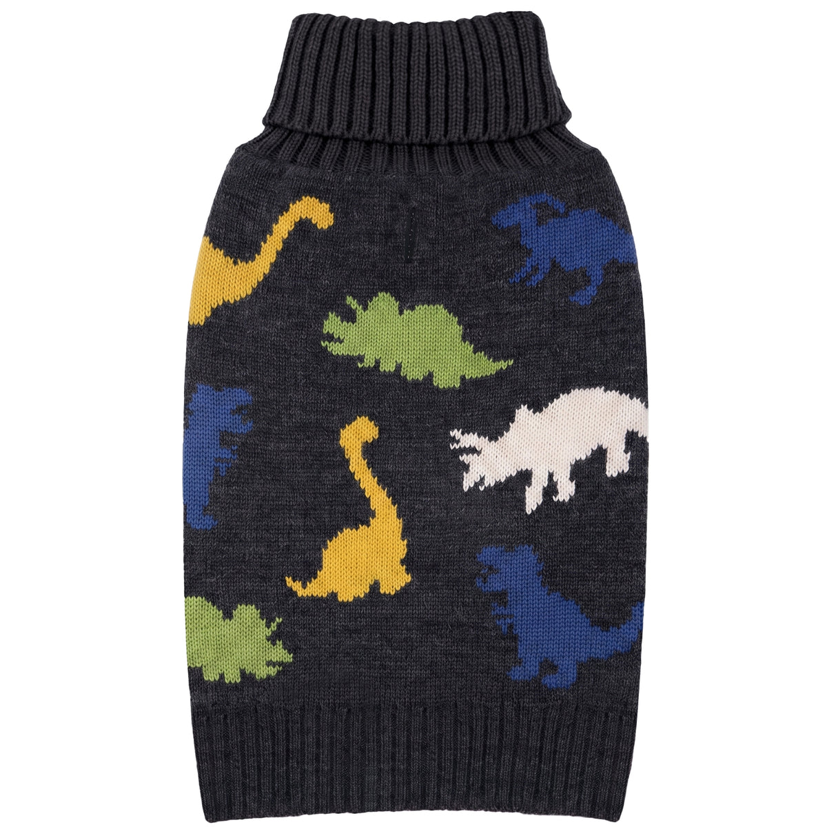 Black Dinosaur Dog Pullover Sweater - product flat lay