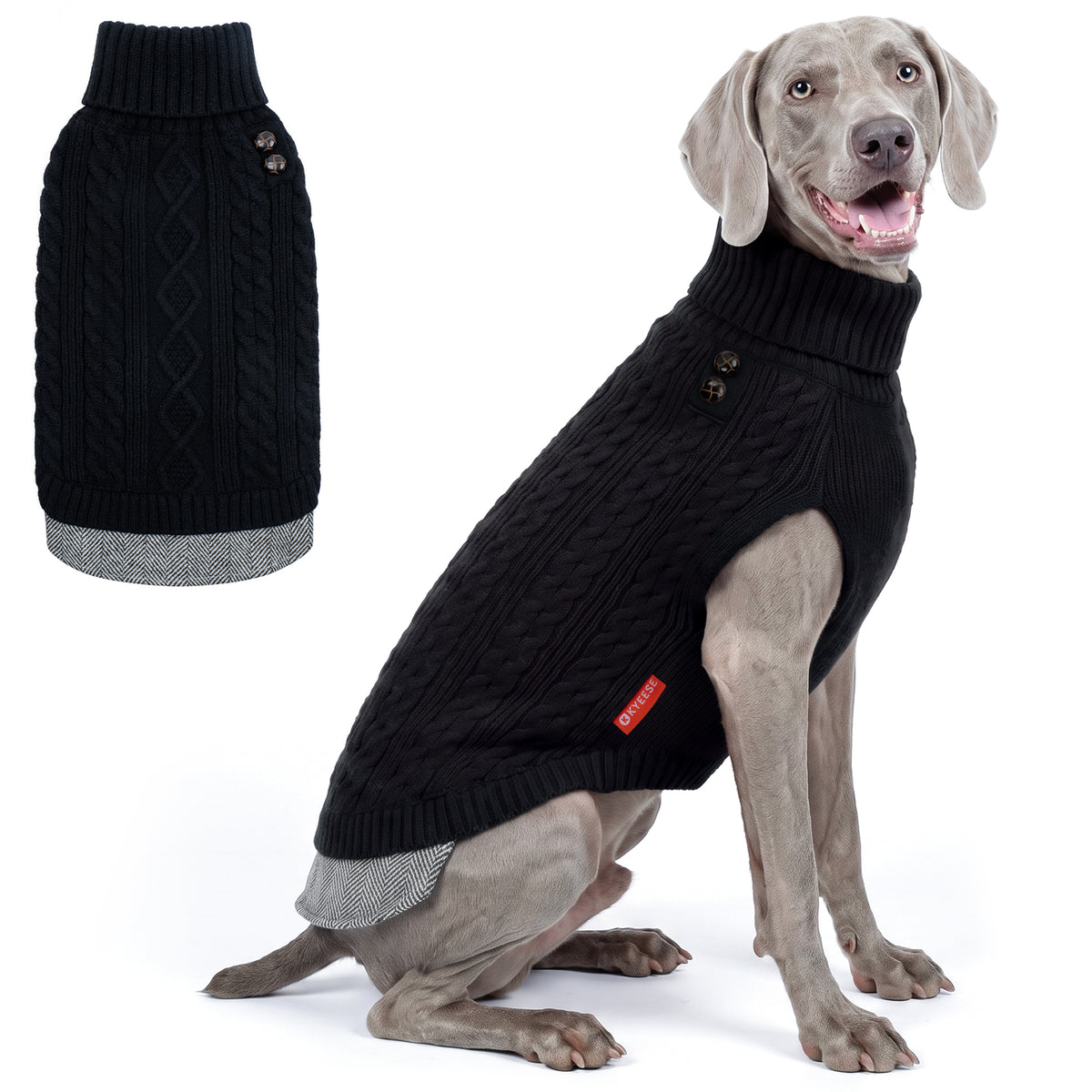 Black Turtleneck Dog Pullover Sweater - gallery image 3