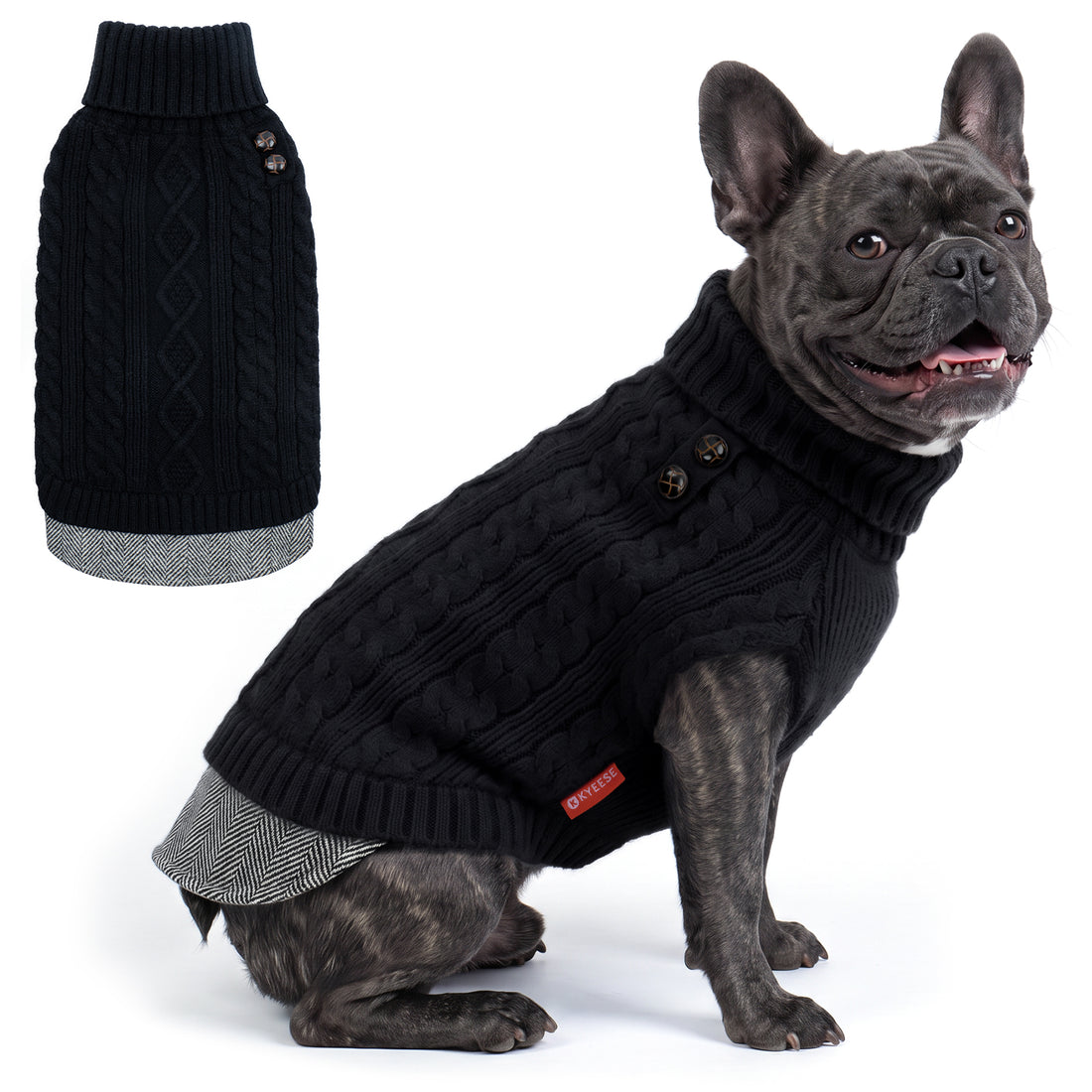 Black Turtleneck Dog Pullover Sweater - gallery image 4