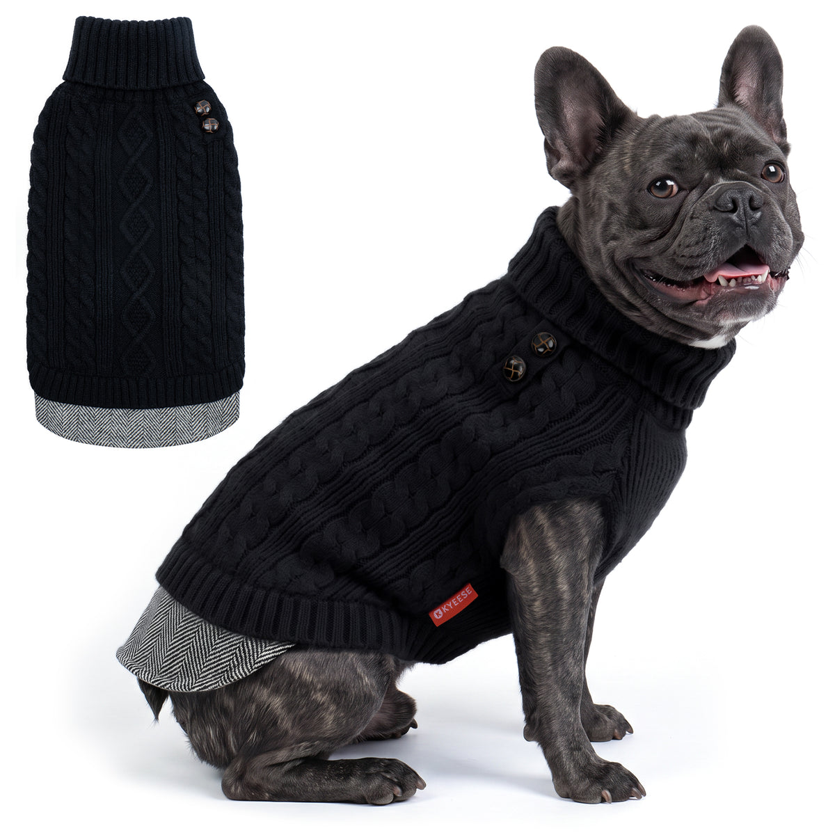 Black Turtleneck Dog Pullover Sweater - gallery image 4