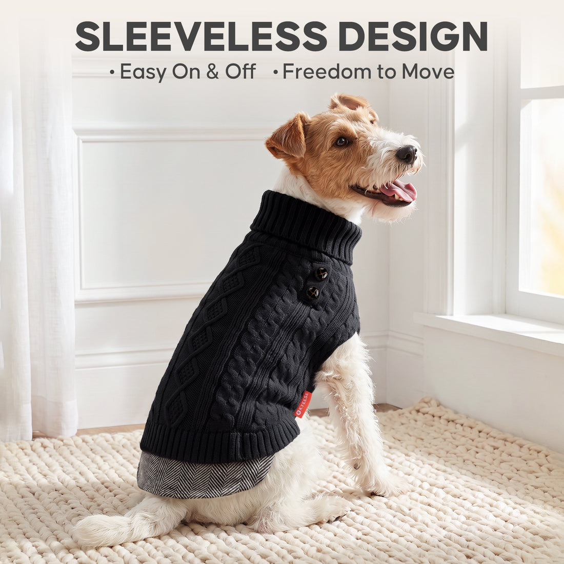 Black Turtleneck Dog Pullover Sweater - gallery image 6