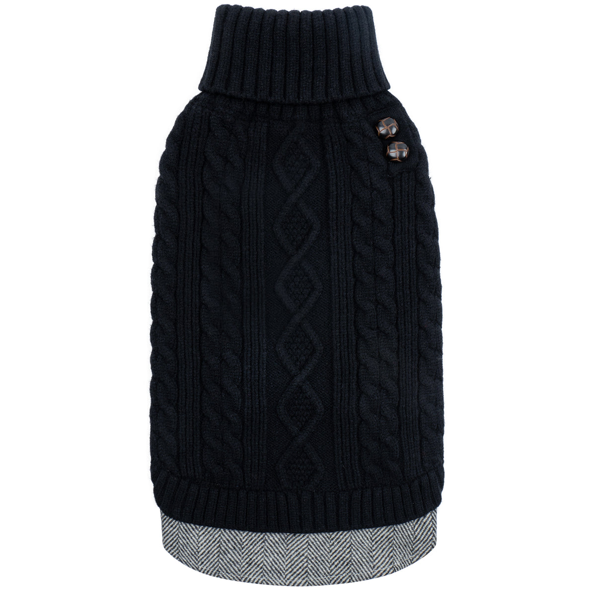 Black Turtleneck Dog Pullover Sweater - product flat lay