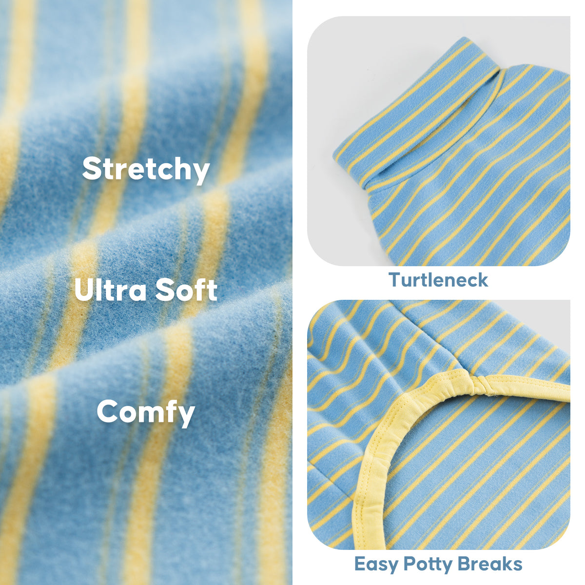 Light Blue Striped Dog Onesie Pajamas - gallery image 5