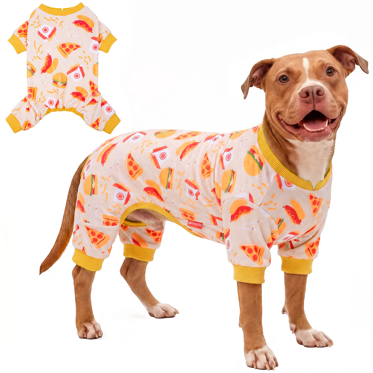 Pizza&Hamburger Dog Onesie Pajamas - gallery image 2