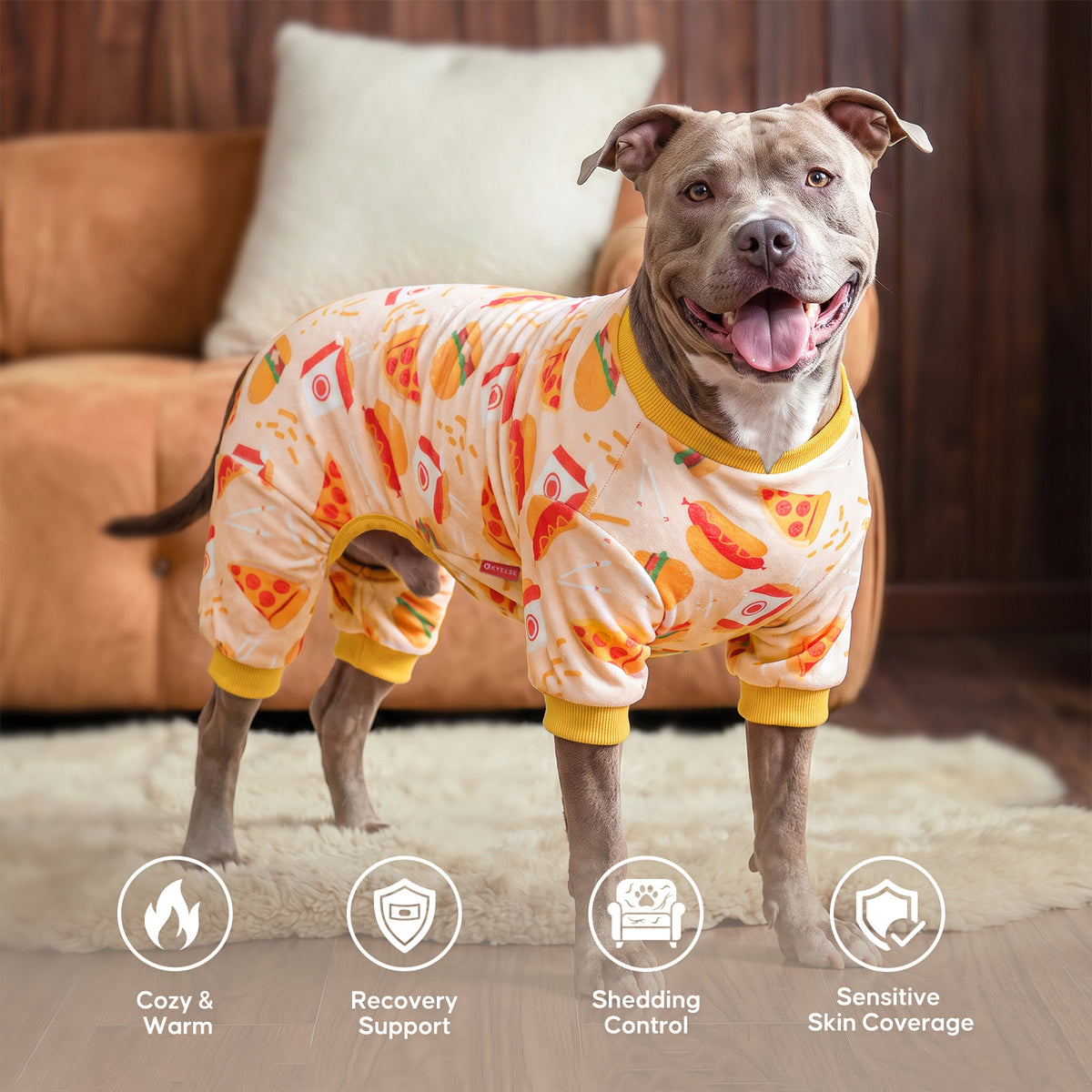 Pizza&Hamburger Dog Onesie Pajamas - gallery image 6