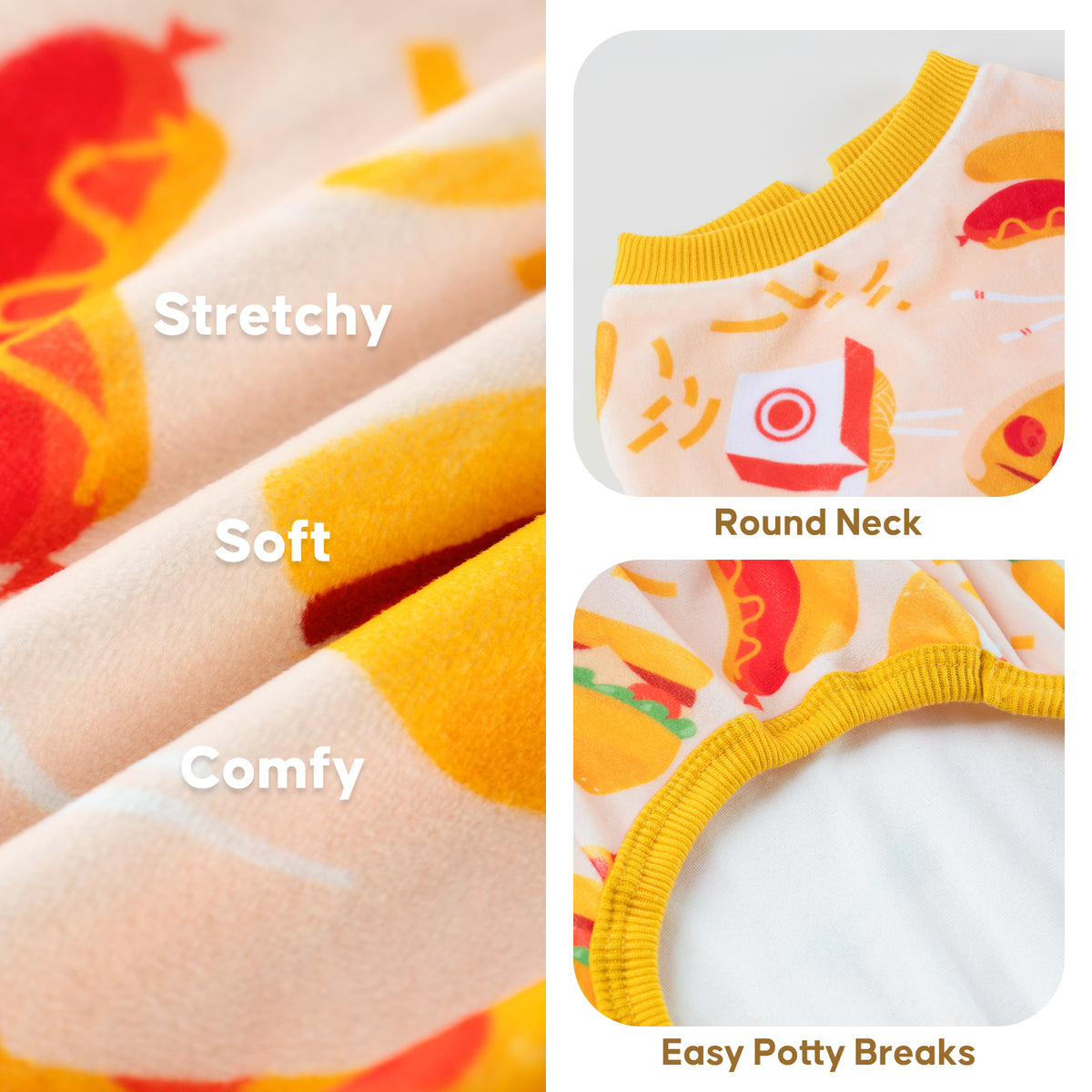 Pizza&Hamburger Dog Onesie Pajamas - gallery image 7