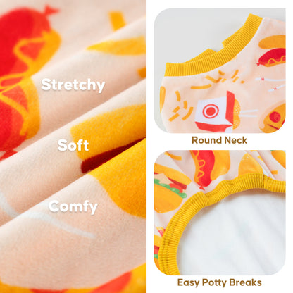 Pizza&Hamburger Dog Onesie Pajamas - gallery image 7