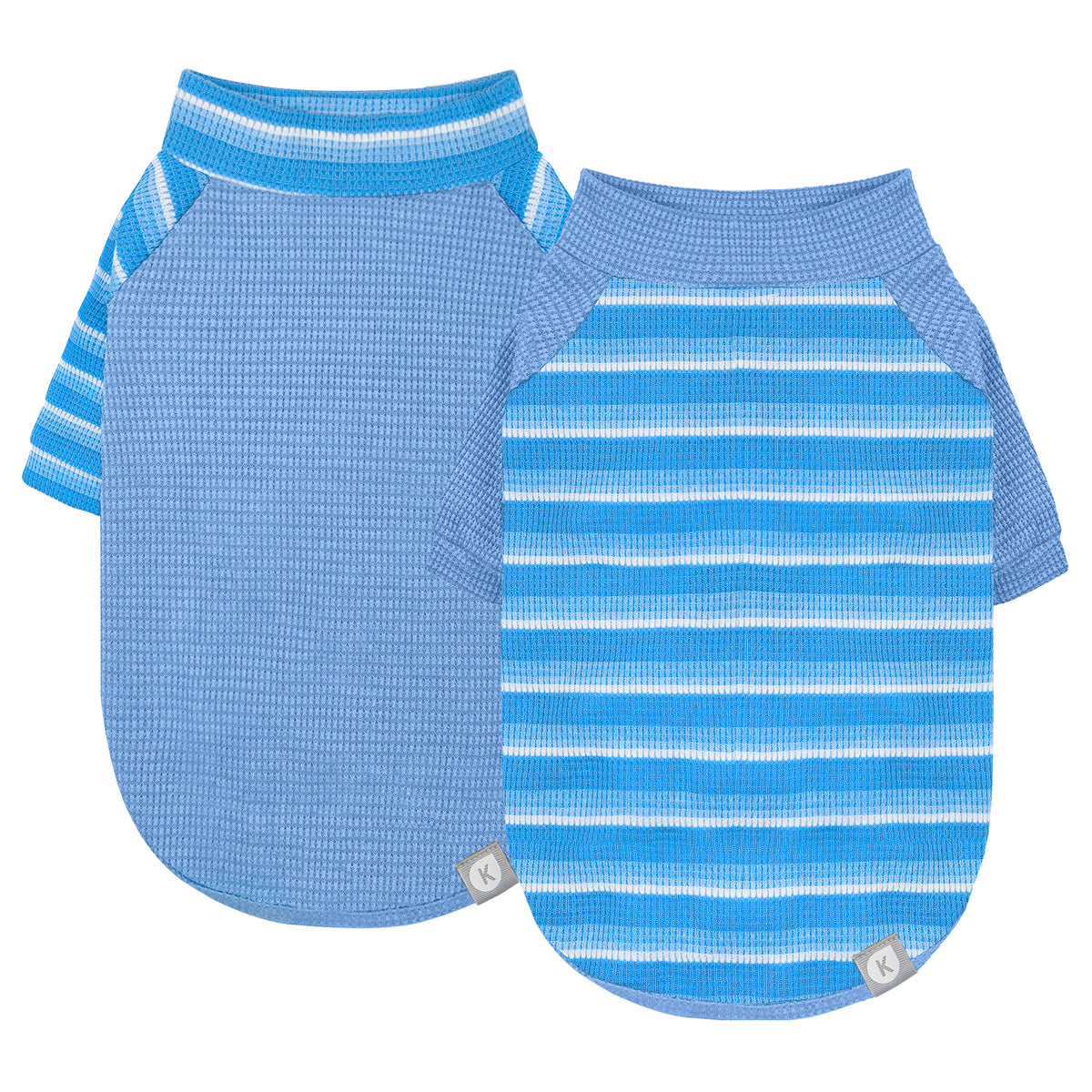 Raglan Sleeve Waffle Breathable Dog Shirt 2 Pack - product flat lay