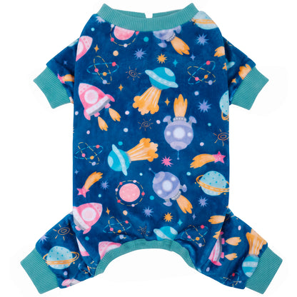 Spacecraft Dog Onesie Pajamas - product flat lay